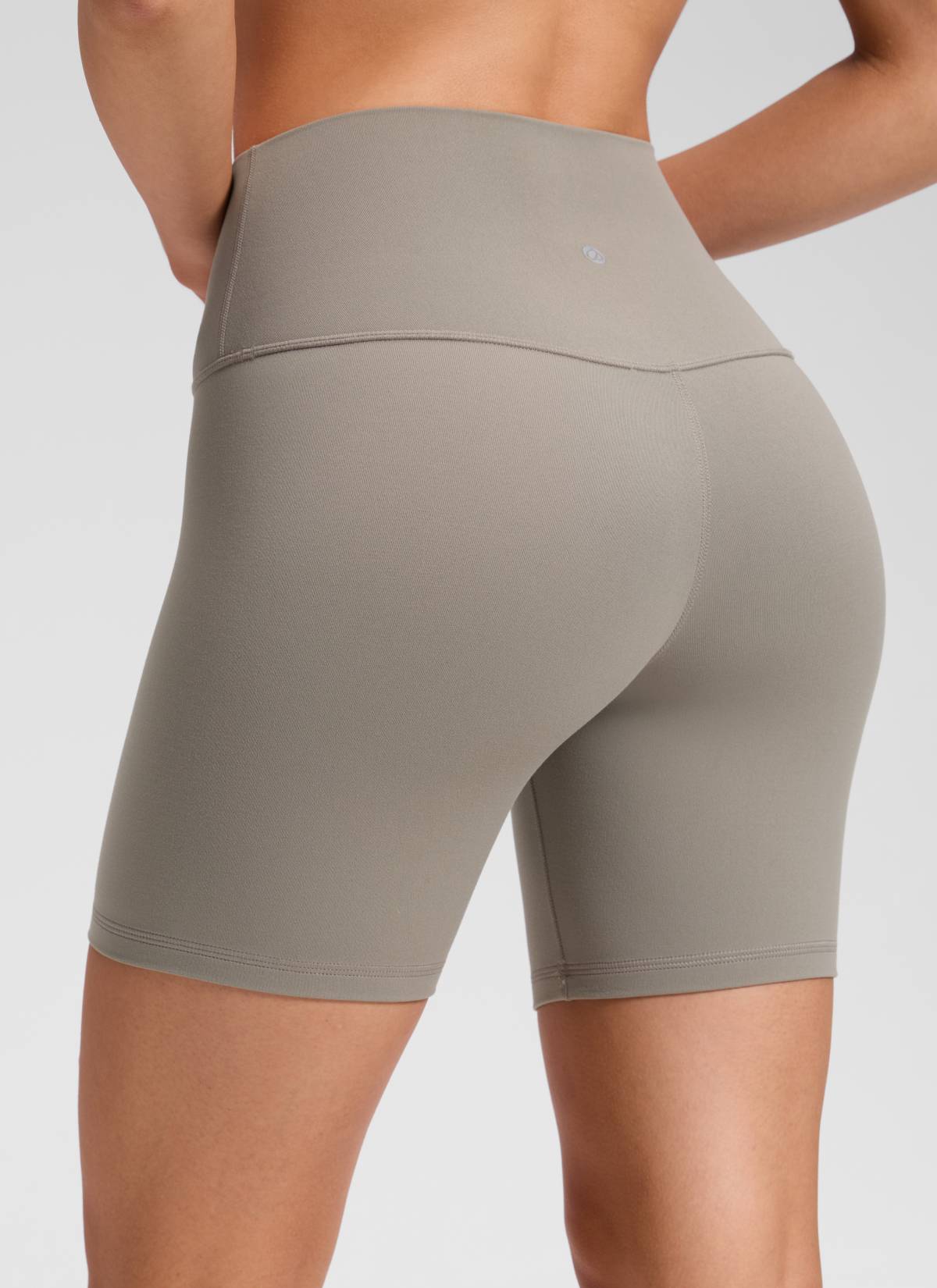 CRZ YOGA Leggings Cortos de Yoga con Cintura Alta para Mujer Gris Ceniza Cálido