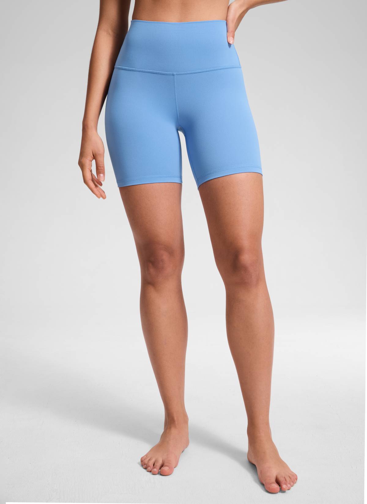 CRZ YOGA Leggings Cortos de Yoga con Cintura Alta para Mujer Fiesta Azul