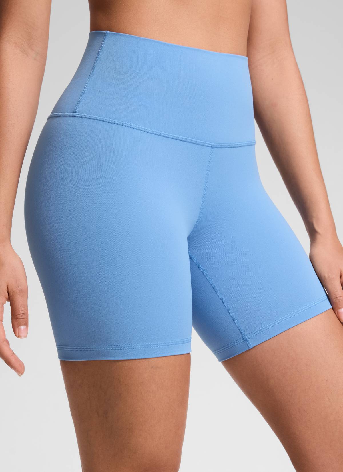 CRZ YOGA Leggings Cortos de Yoga con Cintura Alta para Mujer Fiesta Azul