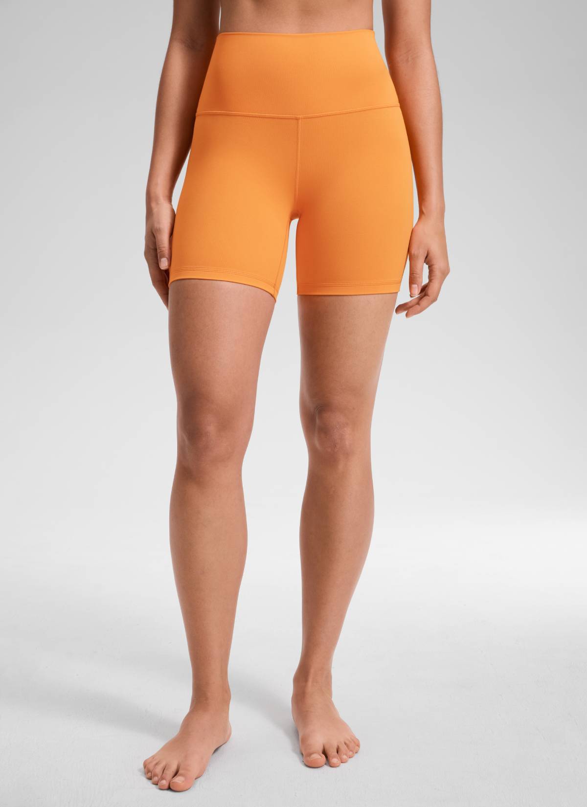 CRZ YOGA Leggings Cortos de Yoga con Cintura Alta para Mujer Naranja Tigre