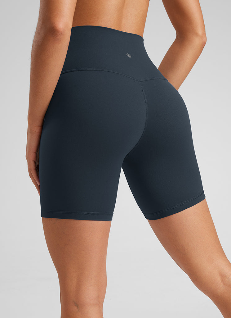 CRZ YOGA Butterluxe Leggings Cortos de Yoga con Cintura Alta de 6 Pulgadas para Mujer True Navy