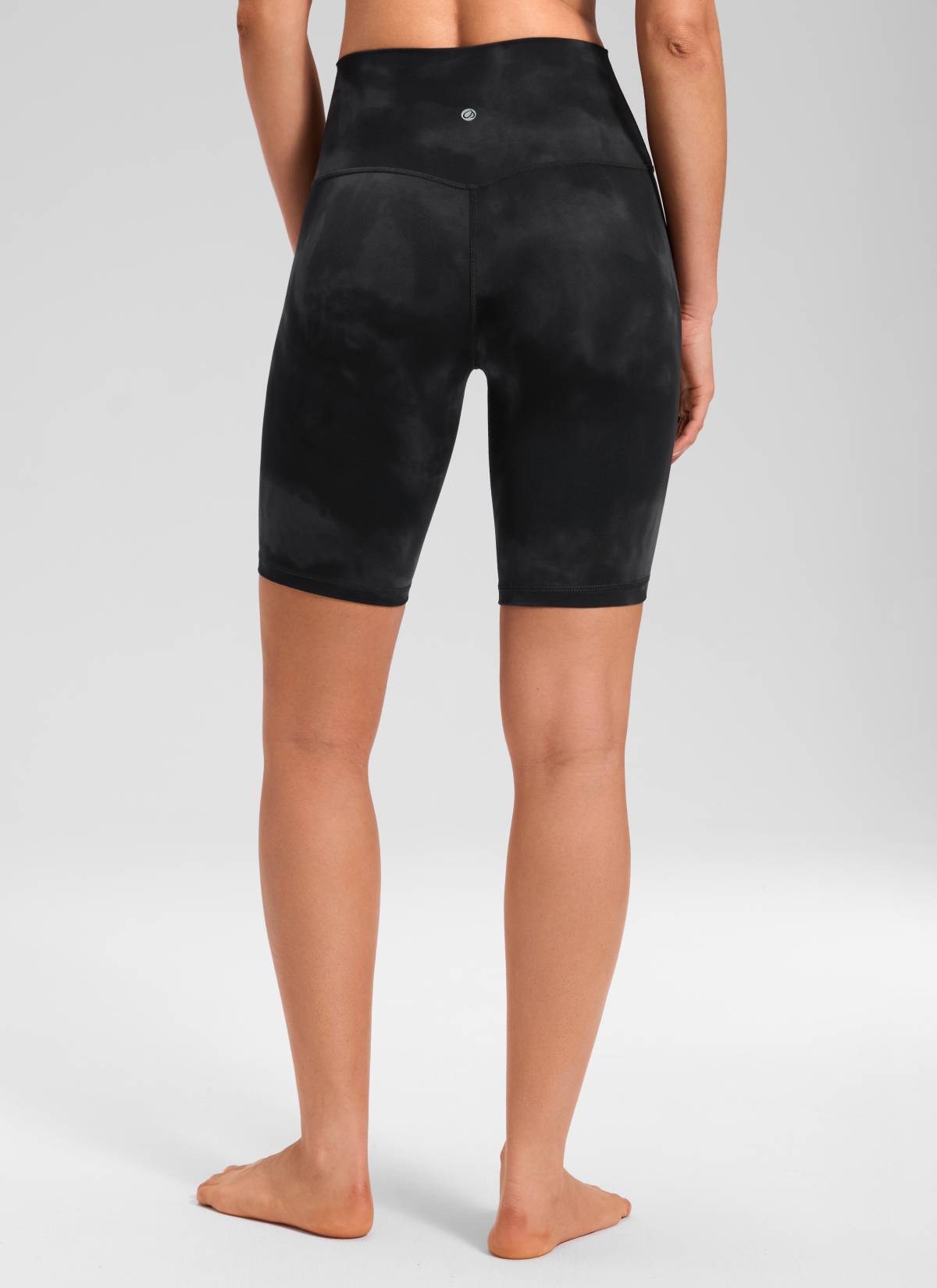 CRZ YOGA Butterluxe Leggings Cortos con Cintura Alta para Mujer Flores De Tinte Negro