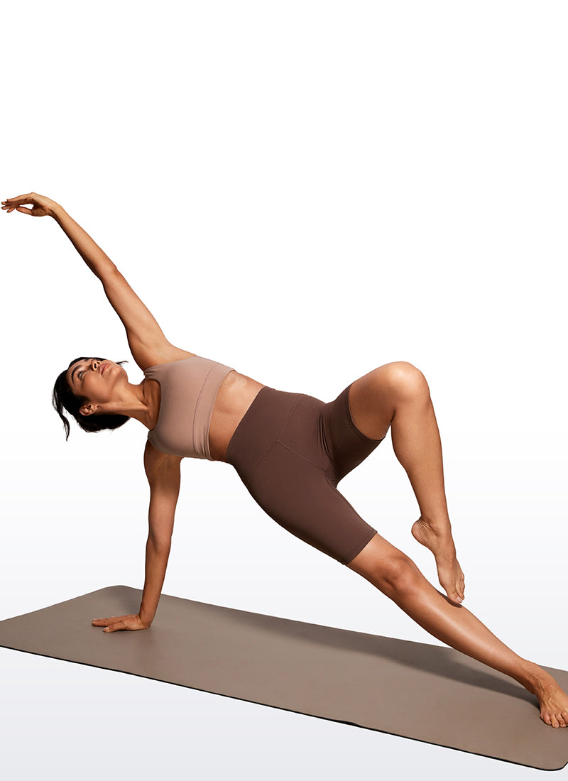 CRZ YOGA Butterluxe Leggings Cortos con Cintura Alta para Mujer Café Morena