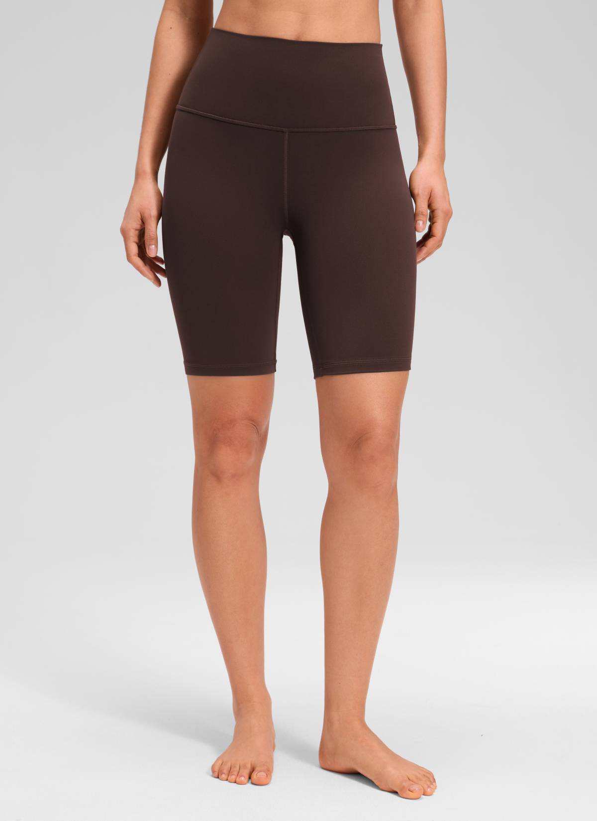 CRZ YOGA Butterluxe Leggings Cortos con Cintura Alta para Mujer Marrón Fudge Caliente