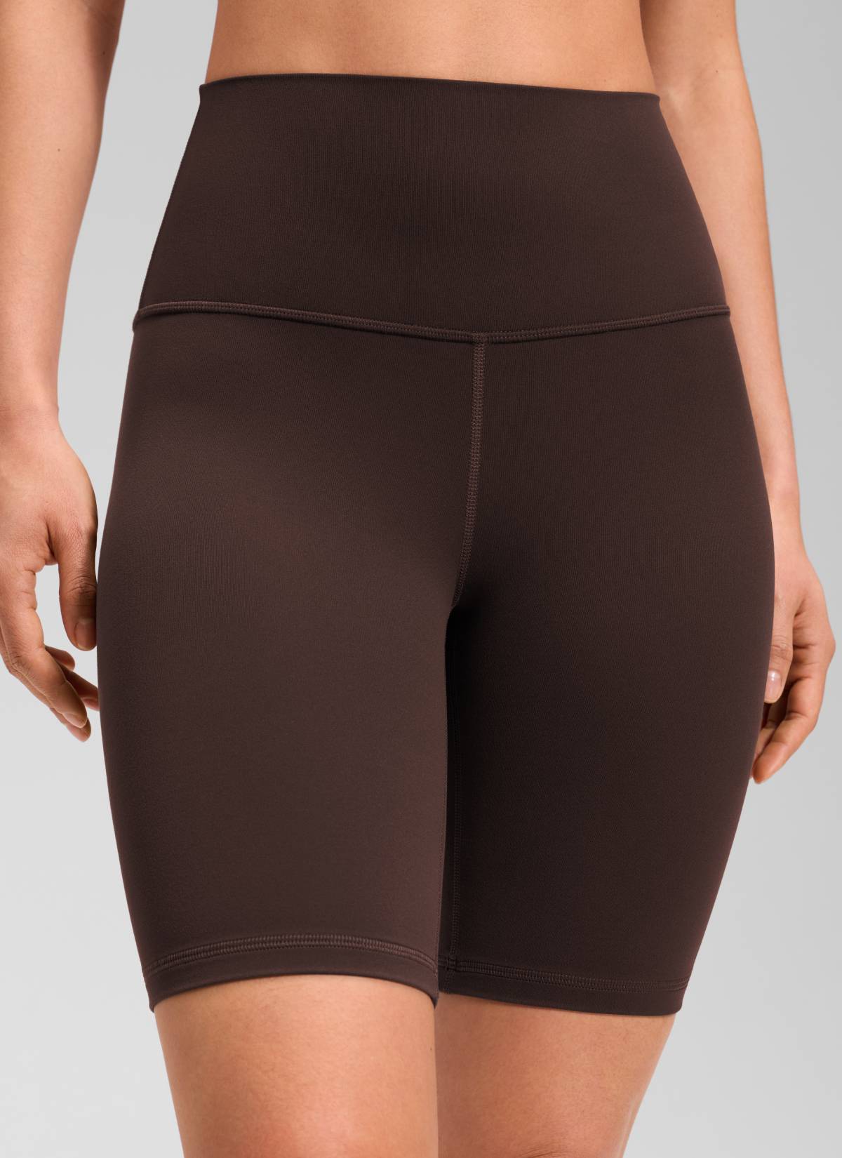 CRZ YOGA Butterluxe Leggings Cortos con Cintura Alta para Mujer Marrón Fudge Caliente