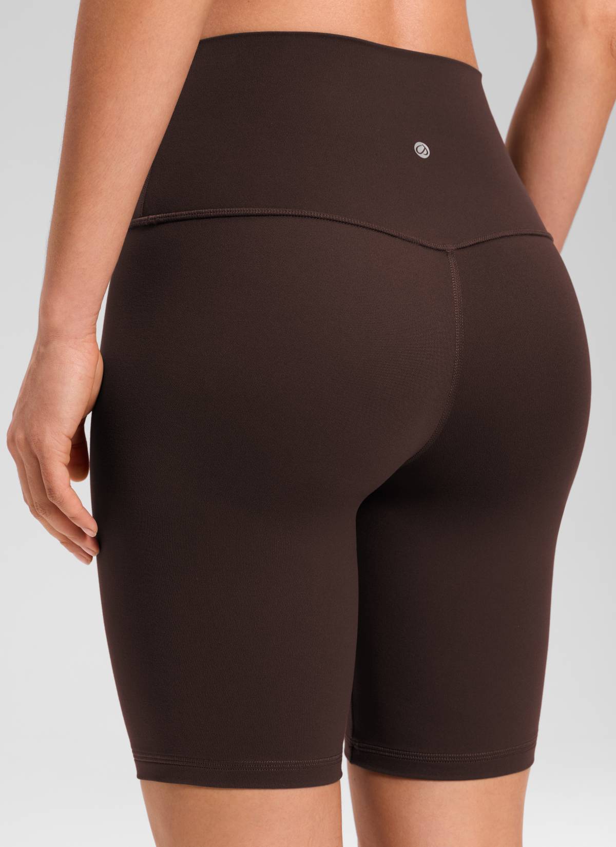 CRZ YOGA Butterluxe Leggings Cortos con Cintura Alta para Mujer Marrón Fudge Caliente