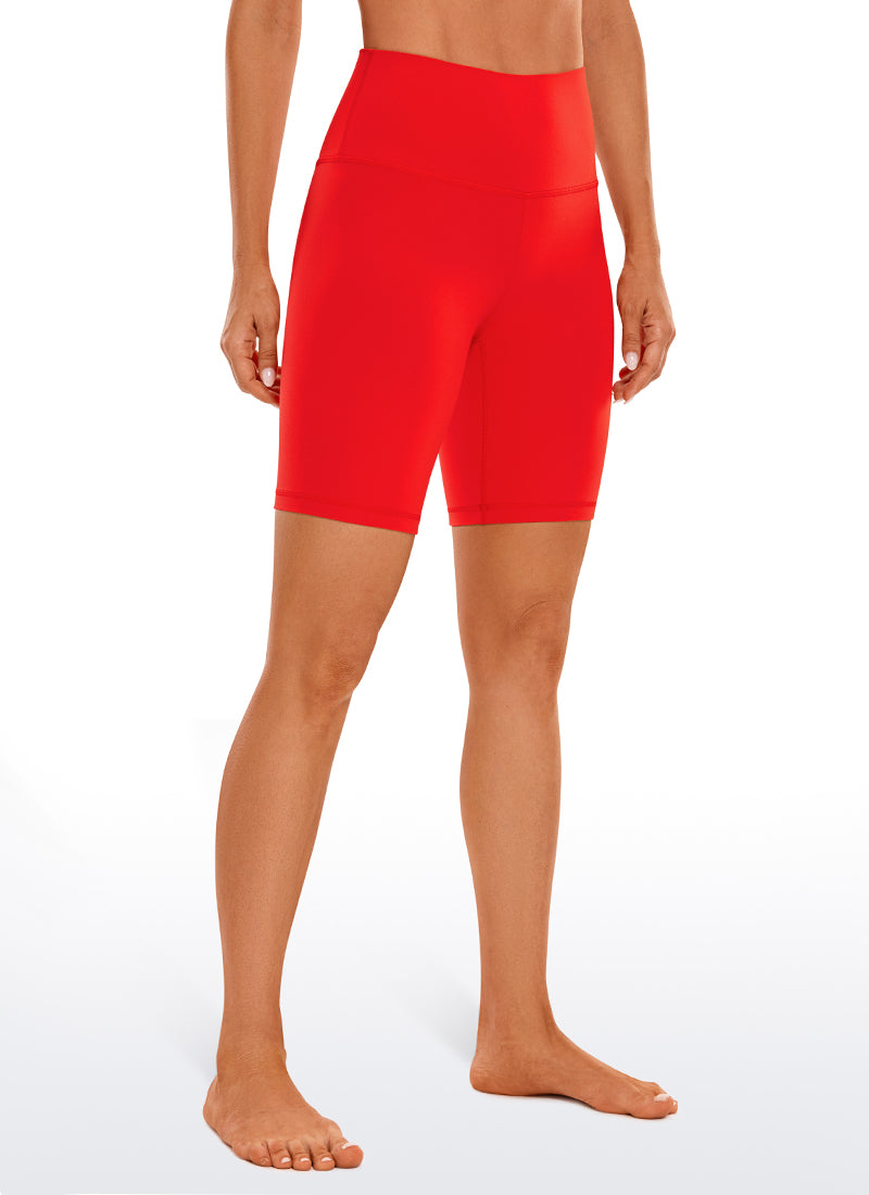 CRZ YOGA Butterluxe Leggings Cortos con Cintura Alta para Mujer Rojo oscuro
