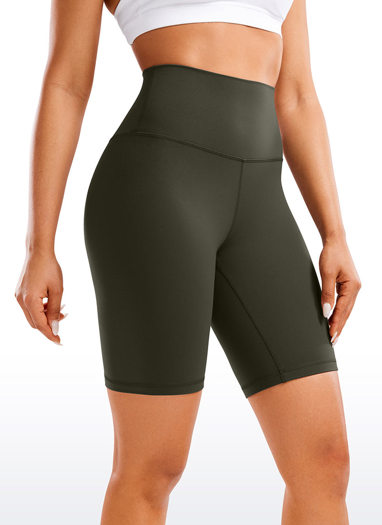 CRZ YOGA Butterluxe Leggings Cortos con Cintura Alta de 8 Pulgadas para Mujer Verde Oliva