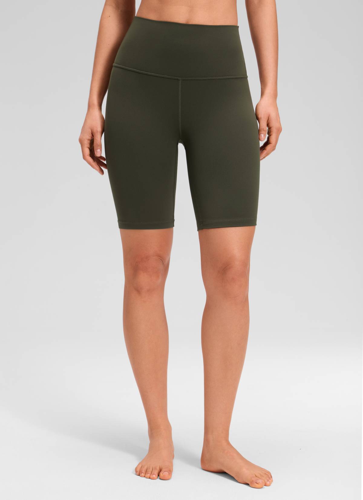 CRZ YOGA Butterluxe Leggings Cortos con Cintura Alta para Mujer Verde Oliva
