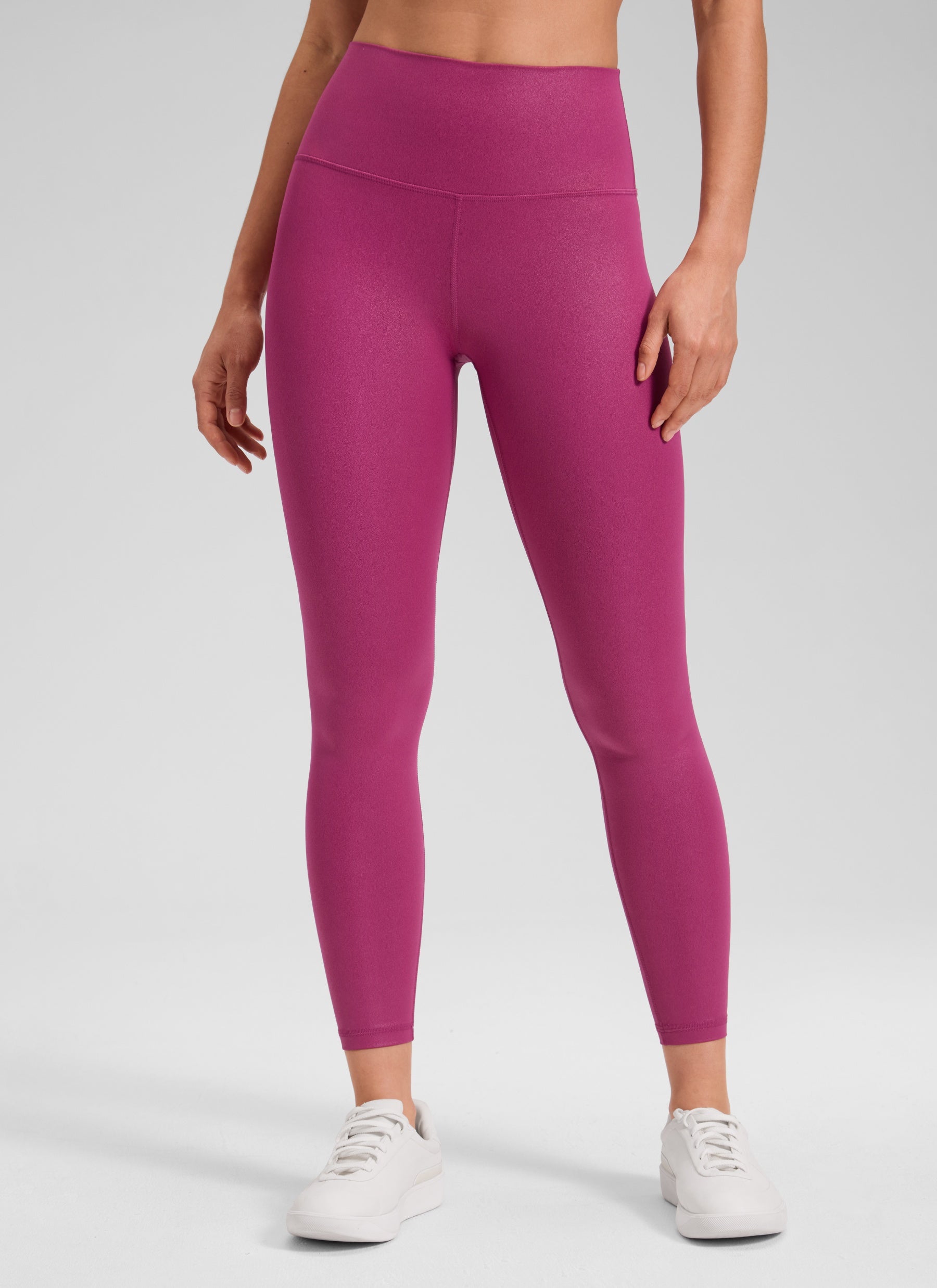 CRZ YOGA Butterluxe Leggings de Piel Sintética Mate para Mujer Patrón Clásico Púrpura Magenta