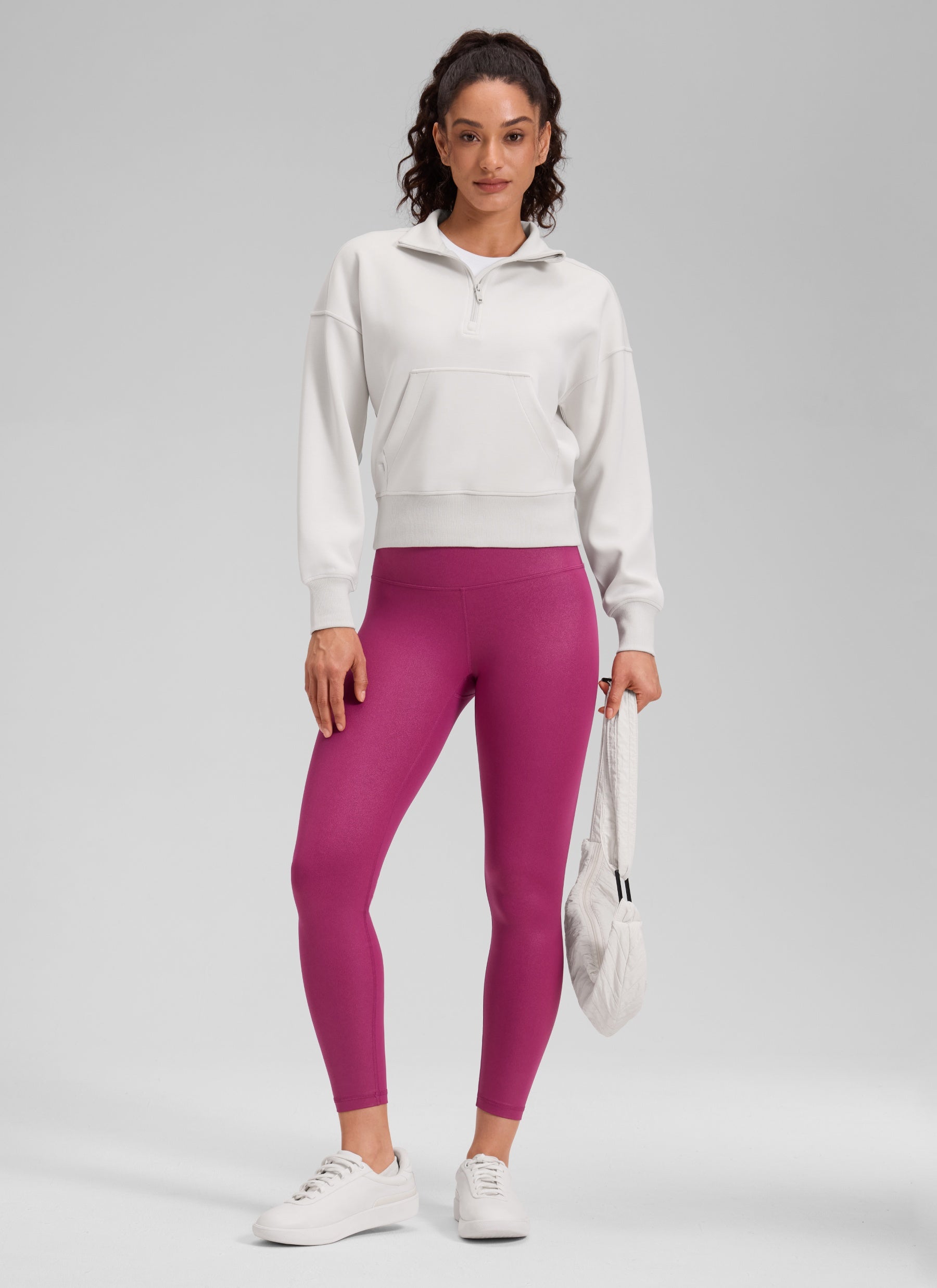 CRZ YOGA Butterluxe Leggings de Piel Sintética Mate para Mujer Patrón Clásico Púrpura Magenta