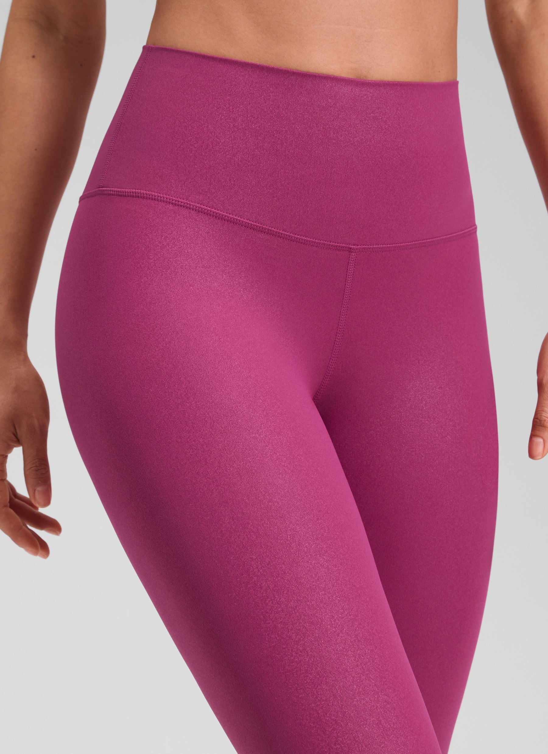 CRZ YOGA Butterluxe Leggings de Piel Sintética Mate para Mujer Patrón Clásico Púrpura Magenta