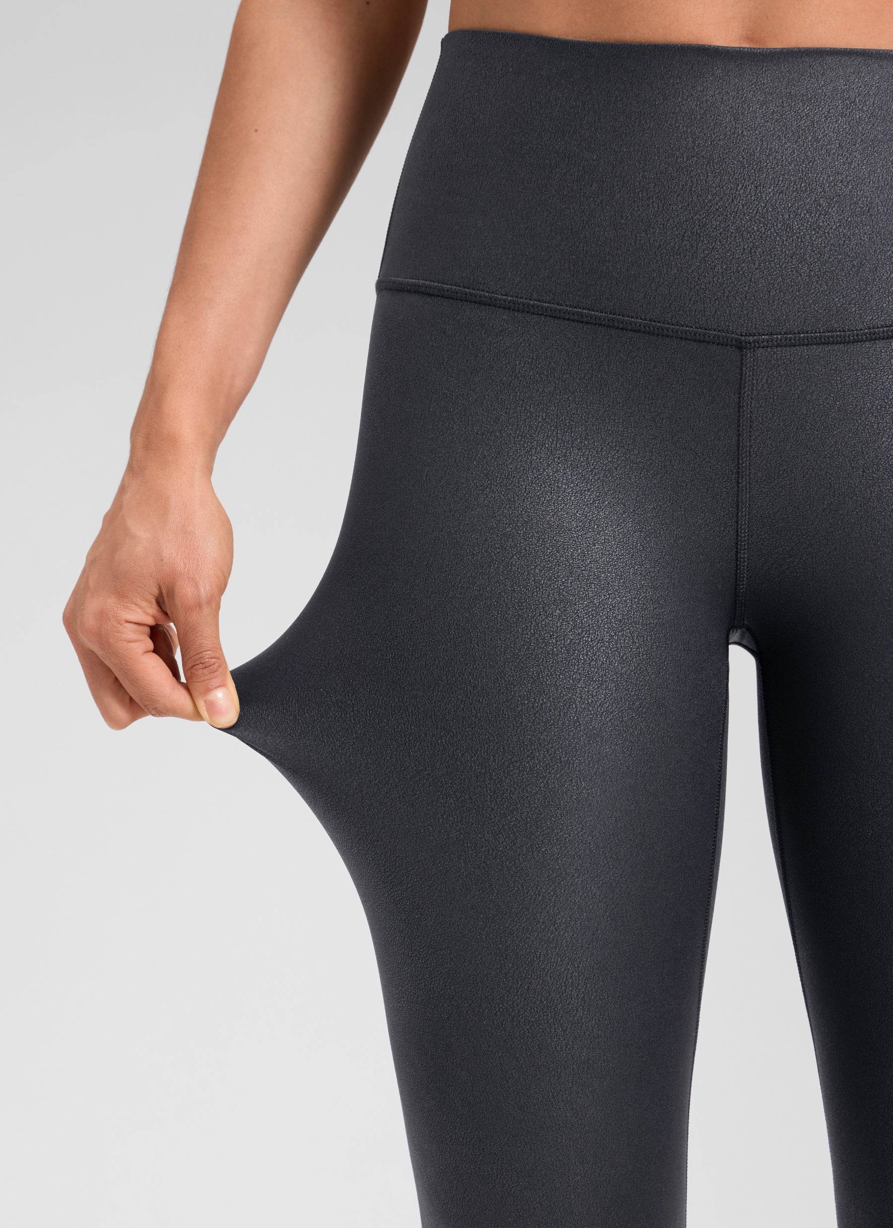 CRZ YOGA Butterluxe Leggings de Piel Sintética Mate para Mujer Papel de Aluminio Gris Misterioso
