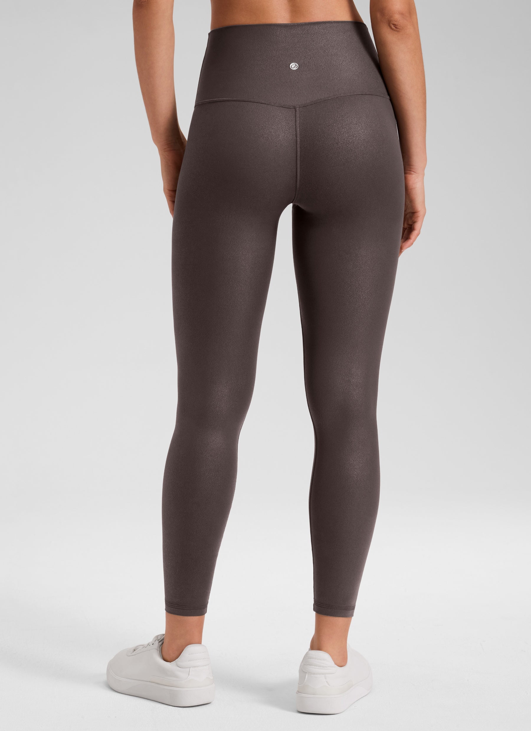 CRZ YOGA Butterluxe Leggings de Piel Sintética Mate para Mujer Papel de Aluminio Marron Hot Fudge