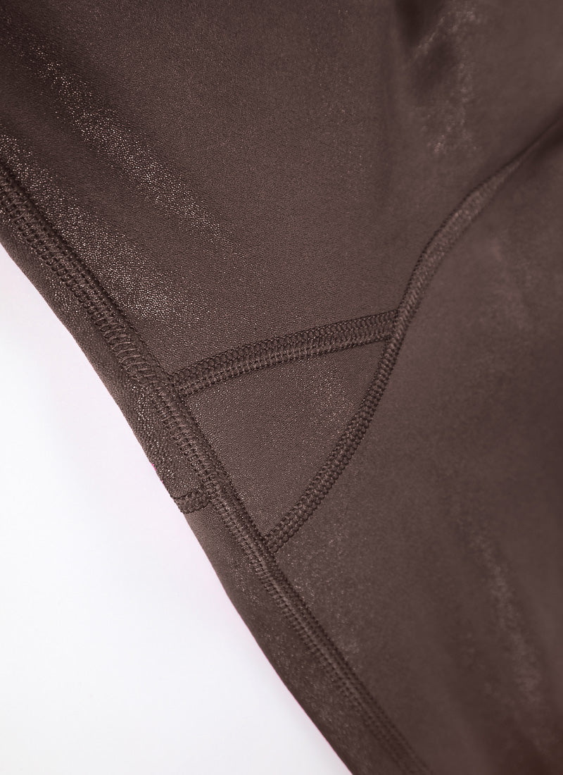 CRZ YOGA Butterluxe Leggings de Piel Sintética Mate para Mujer Patrón Clásico Topo