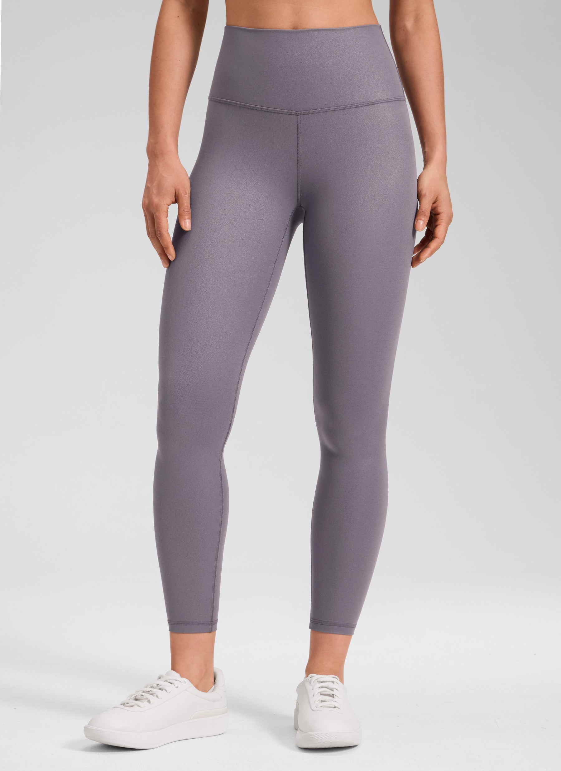 CRZ YOGA Butterluxe Leggings de Piel Sintética Mate para Mujer Patrón Clásico Gris Tornado