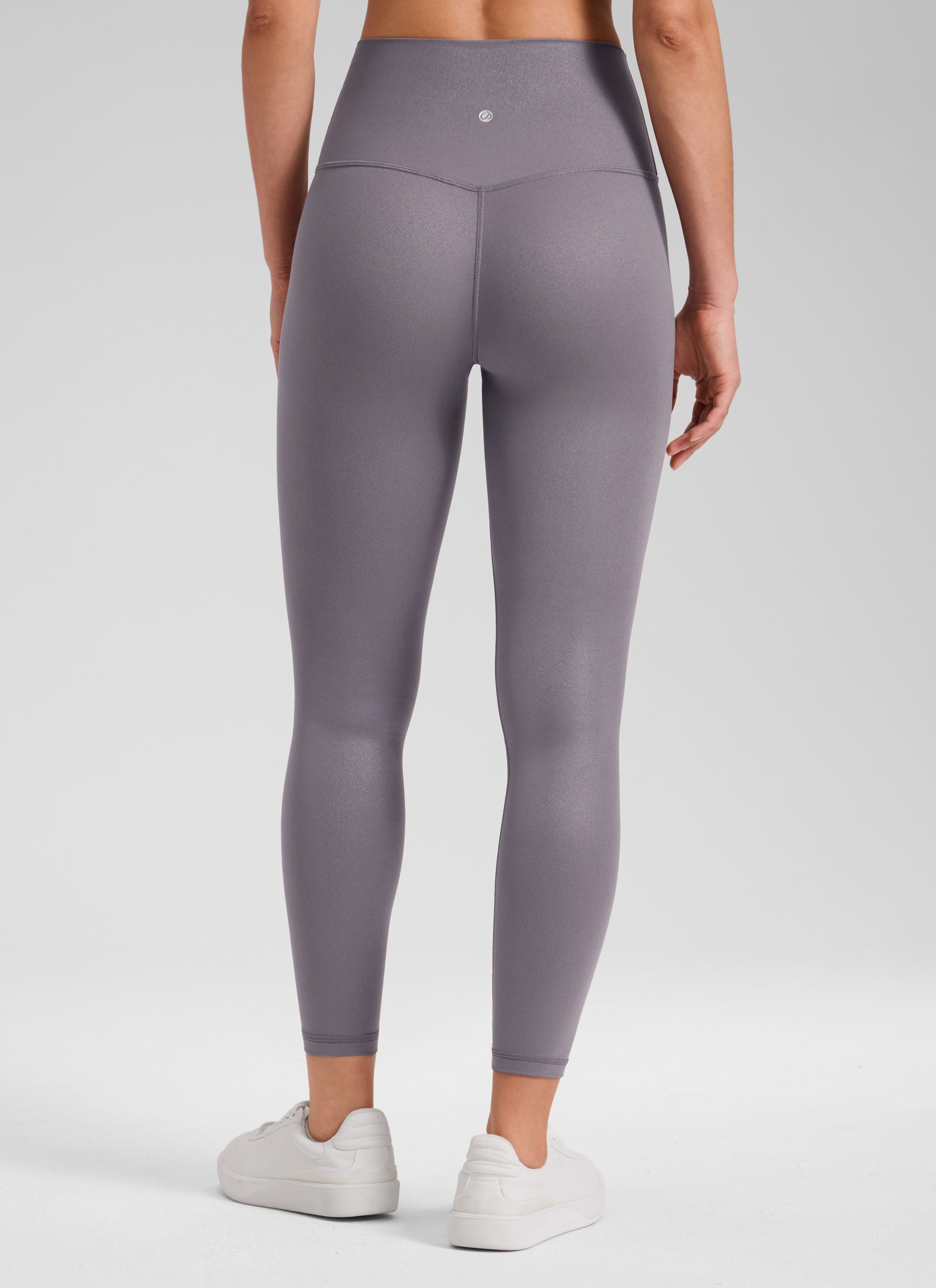 CRZ YOGA Butterluxe Leggings de Piel Sintética Mate para Mujer Patrón Clásico Gris Tornado