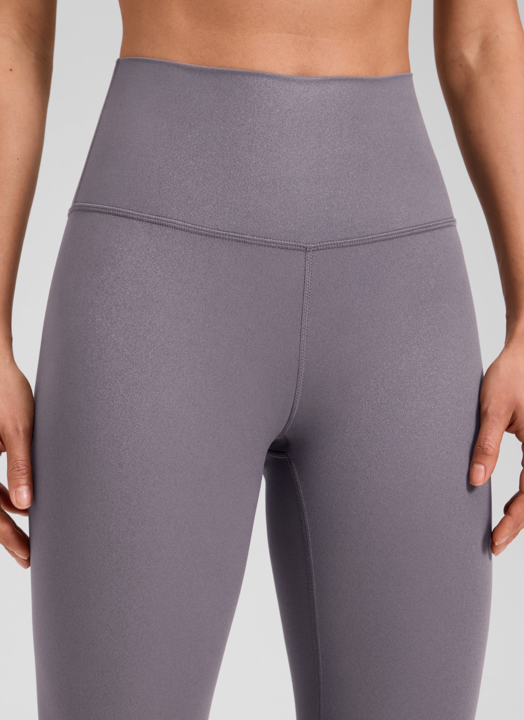 CRZ YOGA Butterluxe Leggings de Piel Sintética Mate para Mujer Patrón Clásico Gris Tornado
