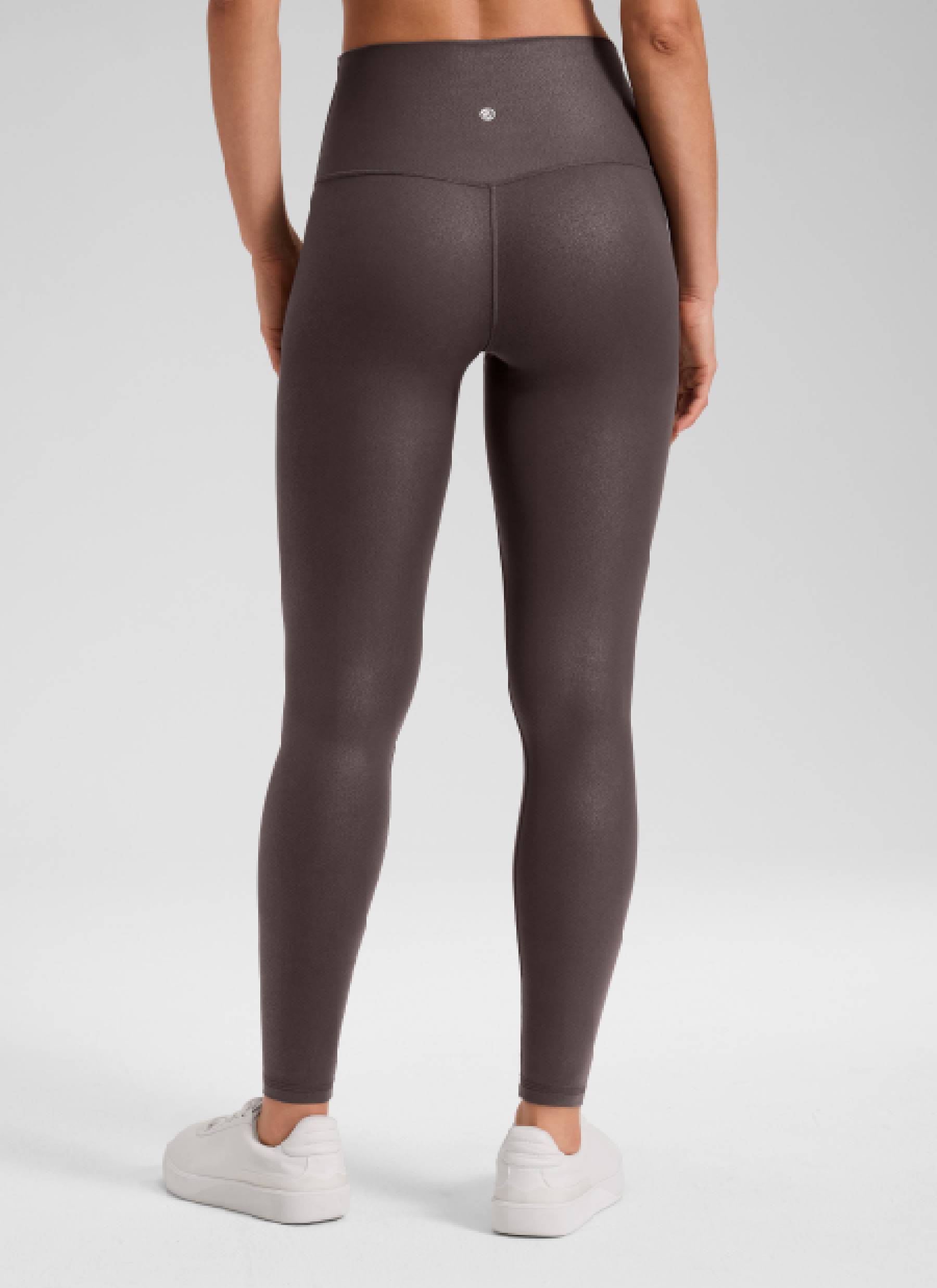 CRZ YOGA Leggings de piel sintética mate para mujer Papel de Aluminio Marron Hot Fudge
