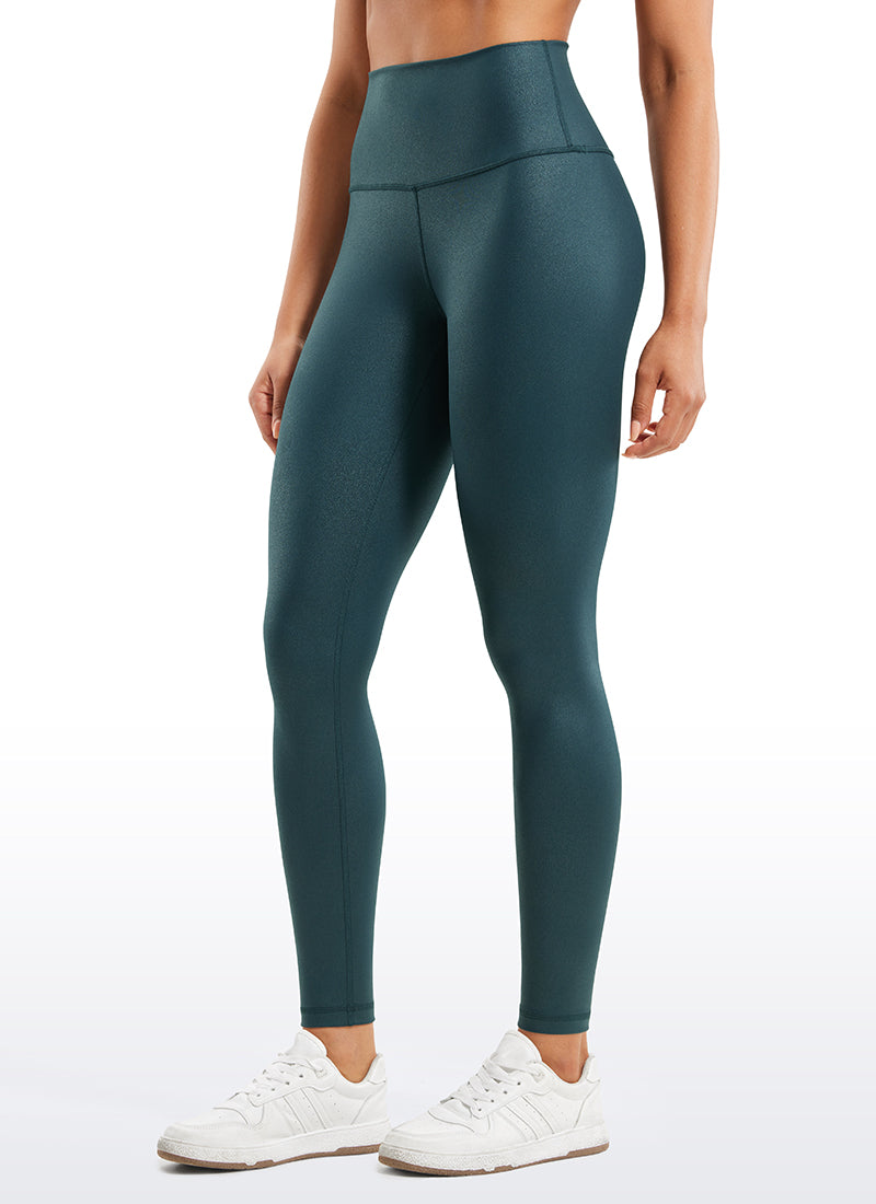 CRZ YOGA Leggings de piel sintética mate para mujer Bosque Verde Oscuro