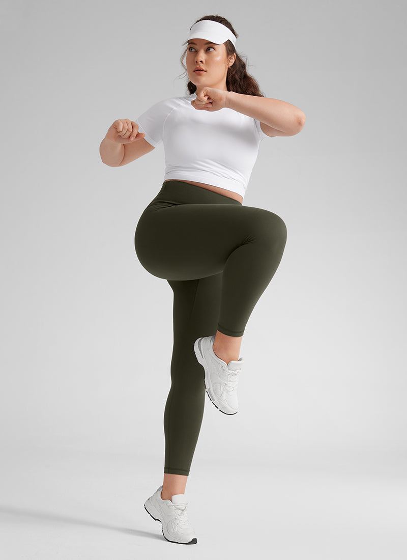 CRZ YOGA Mujer Leggings Butterluxe de Cintura Alta de Talla Grande Verde Oliva