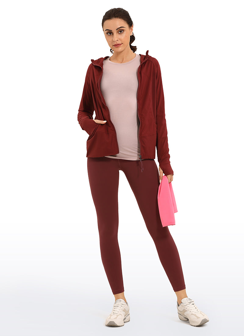 CRZ YOGA Butterluxe Legging con Bolsillos y Cintura Alta para Mujer Noctilucence Rojo