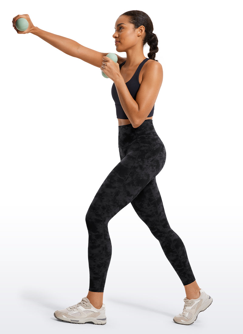 CRZ YOGA Butterluxe Legging con Bolsillos y Cintura Alta para Mujer Tinta ahumada Tie Dye