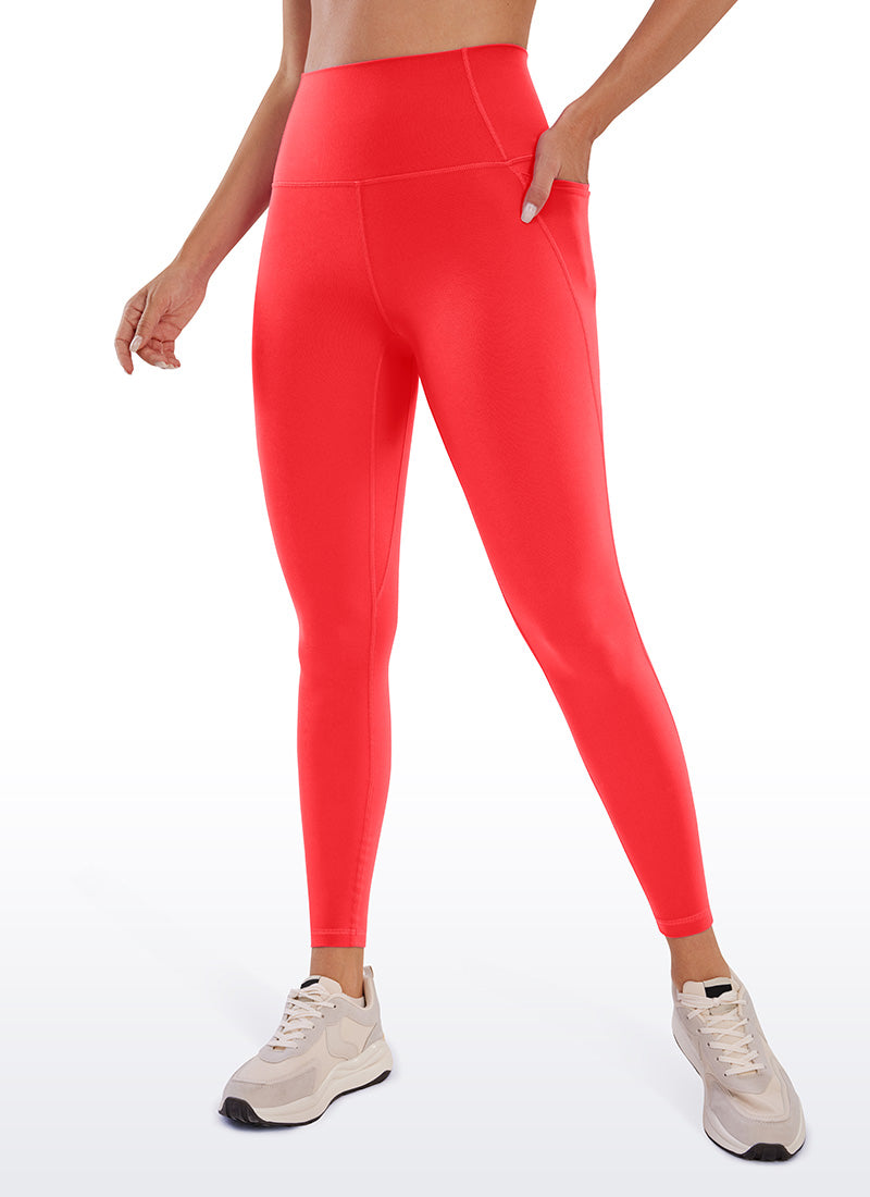 CRZ YOGA Butterluxe Legging con Bolsillos y Cintura Alta para Mujer Rojo Profundo