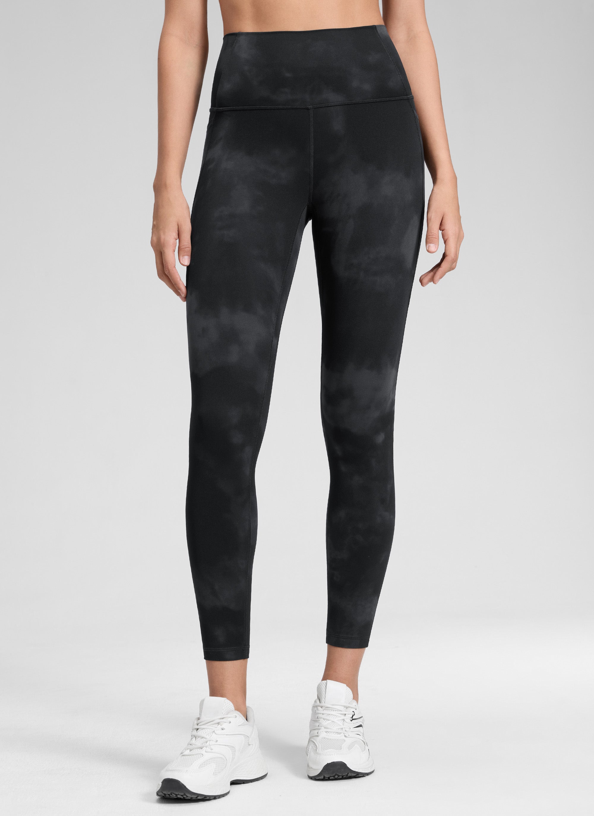 CRZ YOGA Butterluxe Legging con Bolsillos y Cintura Alta para Mujer Flores De Tinte Negro