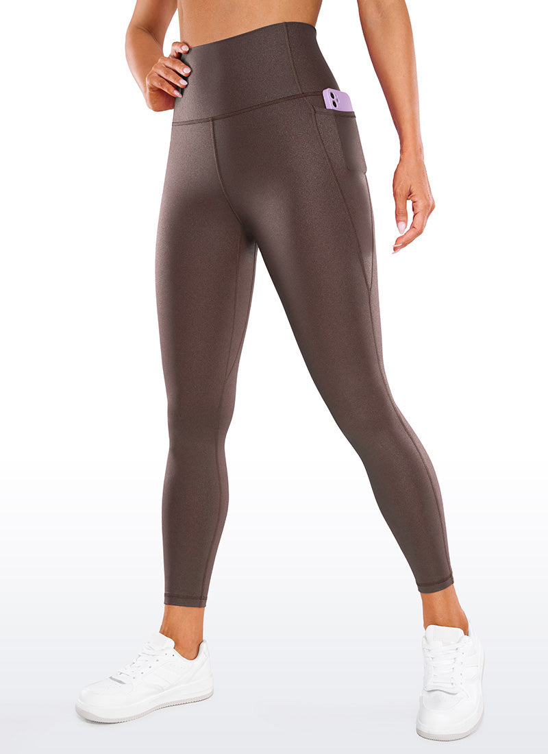 CRZ YOGA Butterluxe Legging con Bolsillos y Cintura Alta para Mujer Patrón Clásico Topo