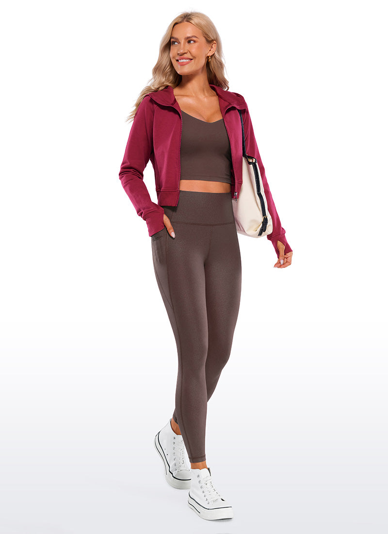 CRZ YOGA Butterluxe Legging con Bolsillos y Cintura Alta para Mujer Patrón Clásico Topo