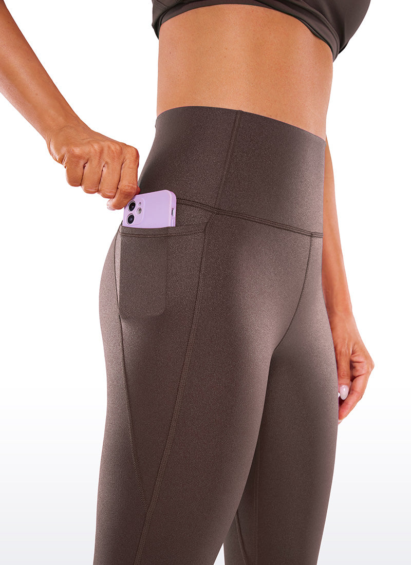 CRZ YOGA Butterluxe Legging con Bolsillos y Cintura Alta para Mujer Patrón Clásico Topo