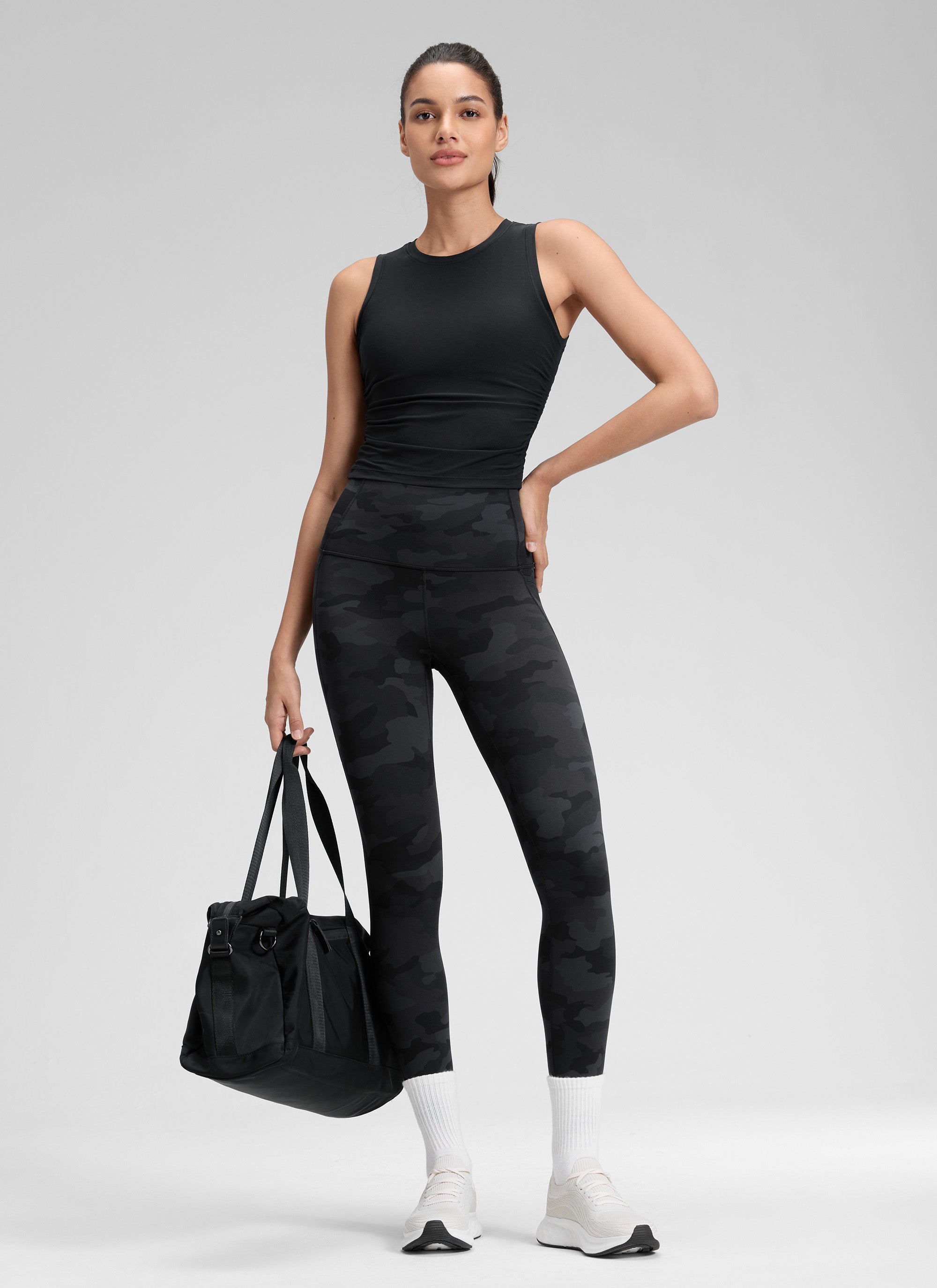 CRZ YOGA Butterluxe Legging con Bolsillos y Cintura Alta para Mujer Gris oscuro Camuflaje 2