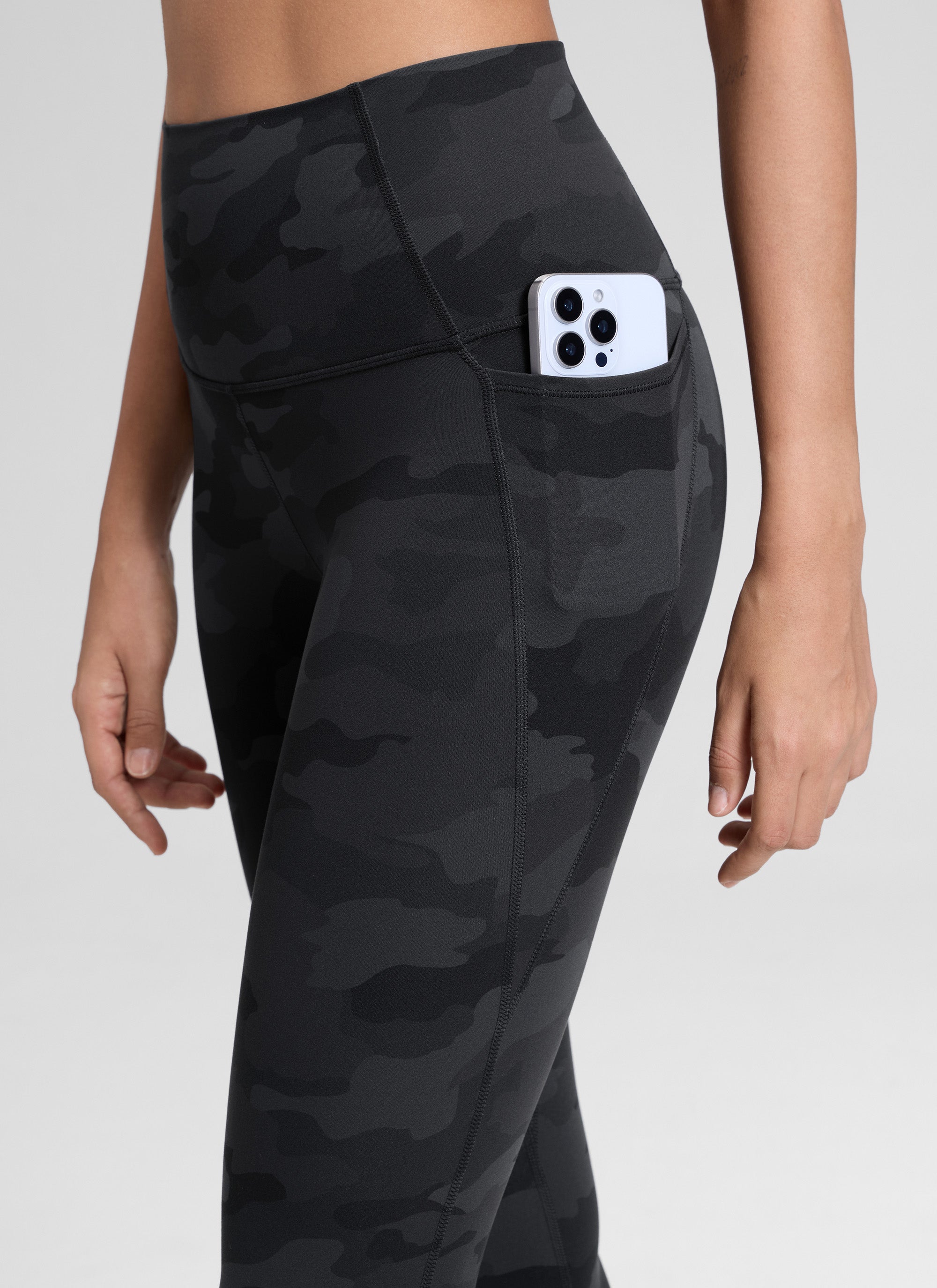 CRZ YOGA Butterluxe Legging con Bolsillos y Cintura Alta para Mujer Gris oscuro Camuflaje 2