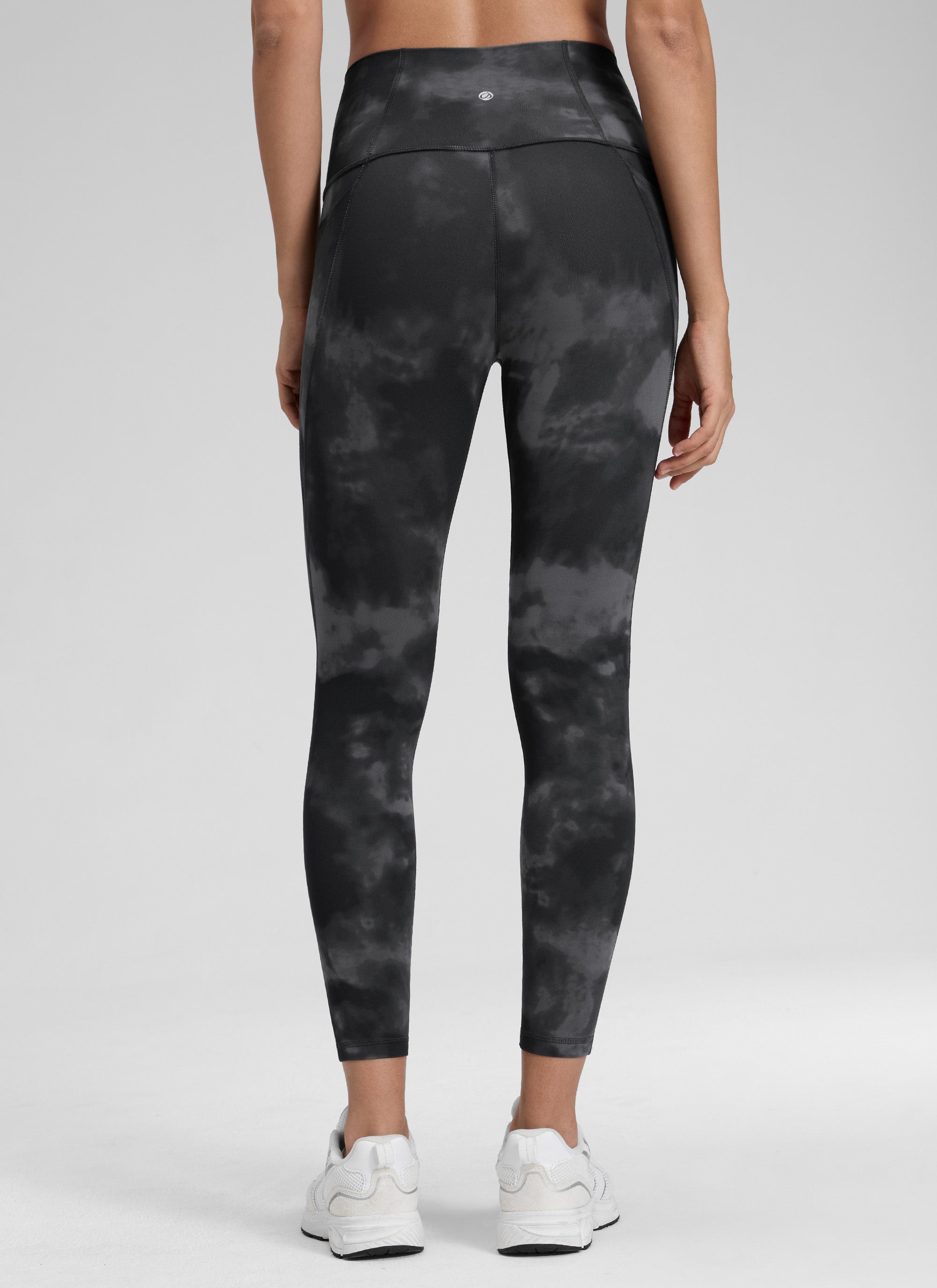 CRZ YOGA Butterluxe Legging con Bolsillos y Cintura Alta para Mujer Flores Grises Tie Dye