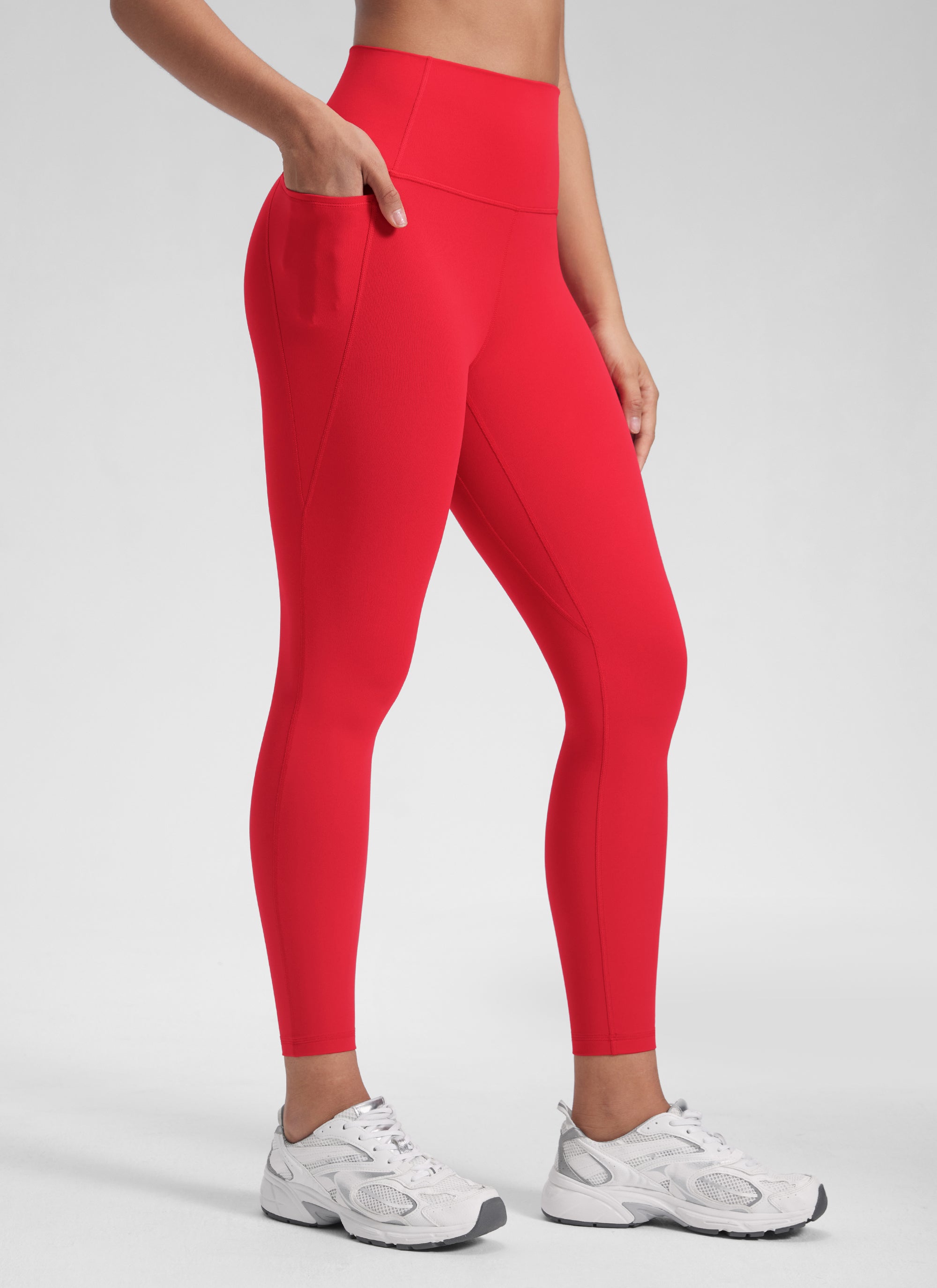 CRZ YOGA Butterluxe Legging con Bolsillos y Cintura Alta para Mujer Rojo Aurora