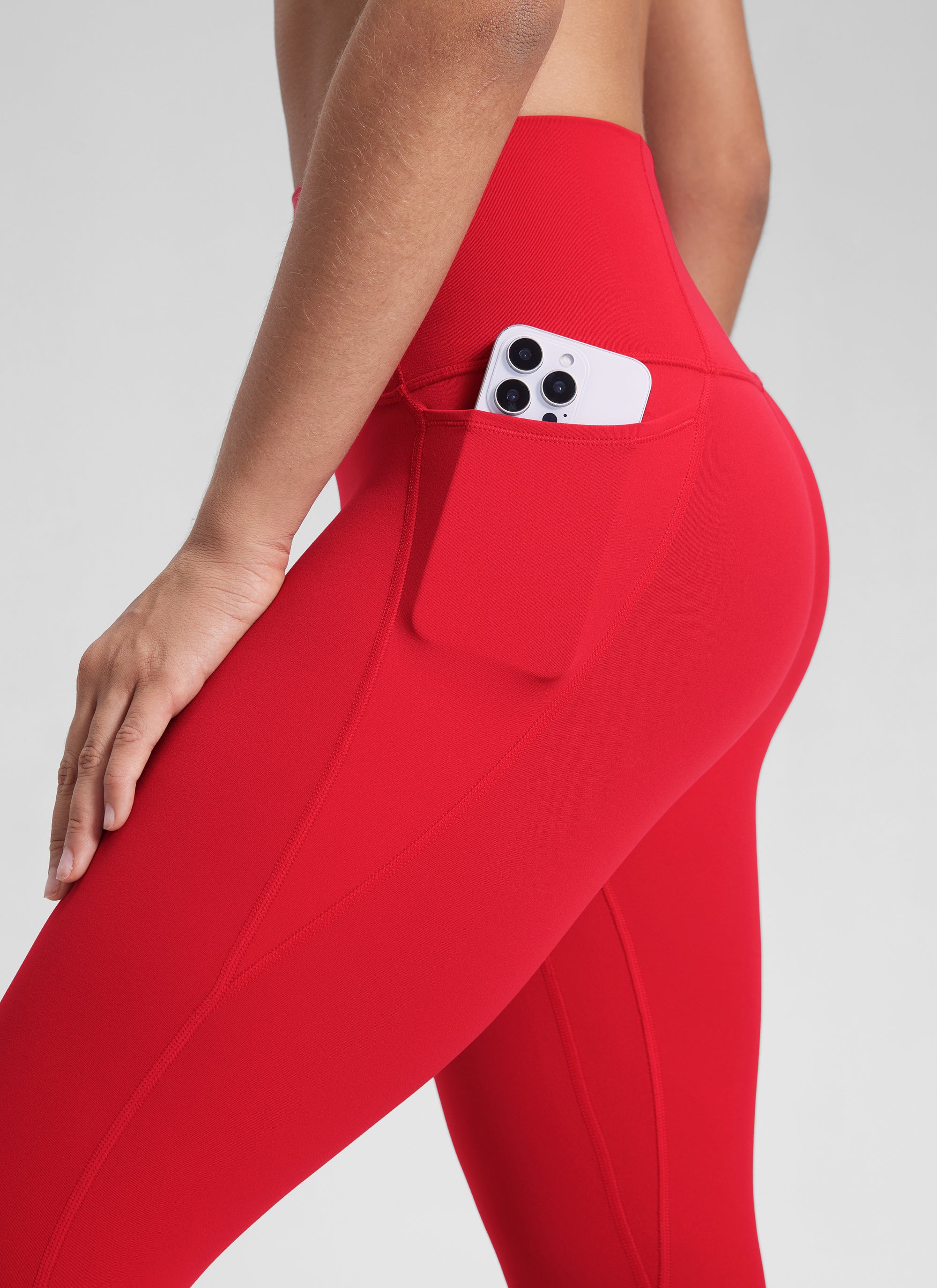 CRZ YOGA Butterluxe Legging con Bolsillos y Cintura Alta para Mujer Rojo Aurora
