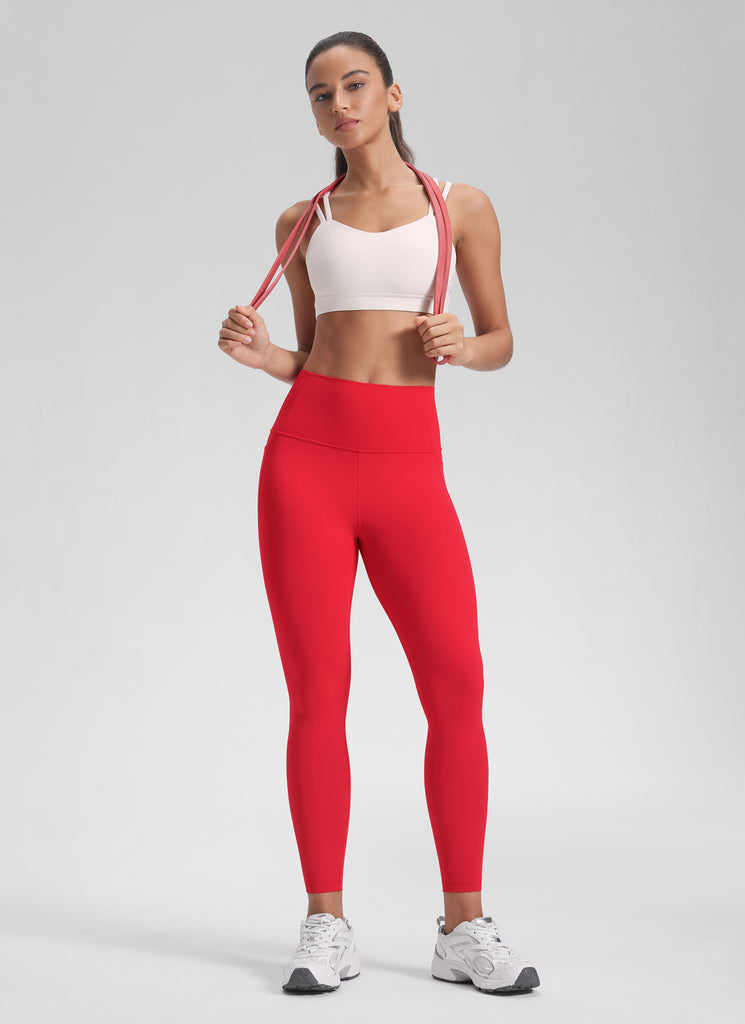 CRZ YOGA Butterluxe Legging con Bolsillos y Cintura Alta para Mujer Rojo Aurora