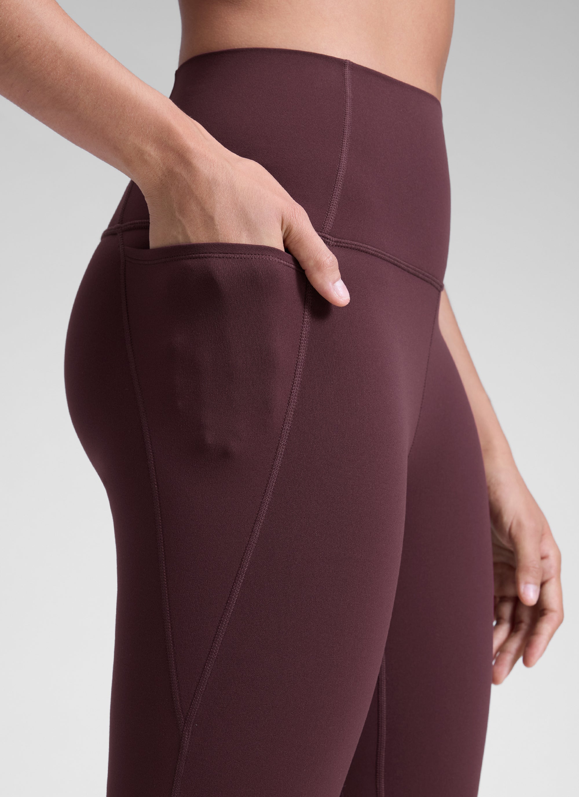 CRZ YOGA Butterluxe Legging con Bolsillos y Cintura Alta para Mujer Ciruela madura