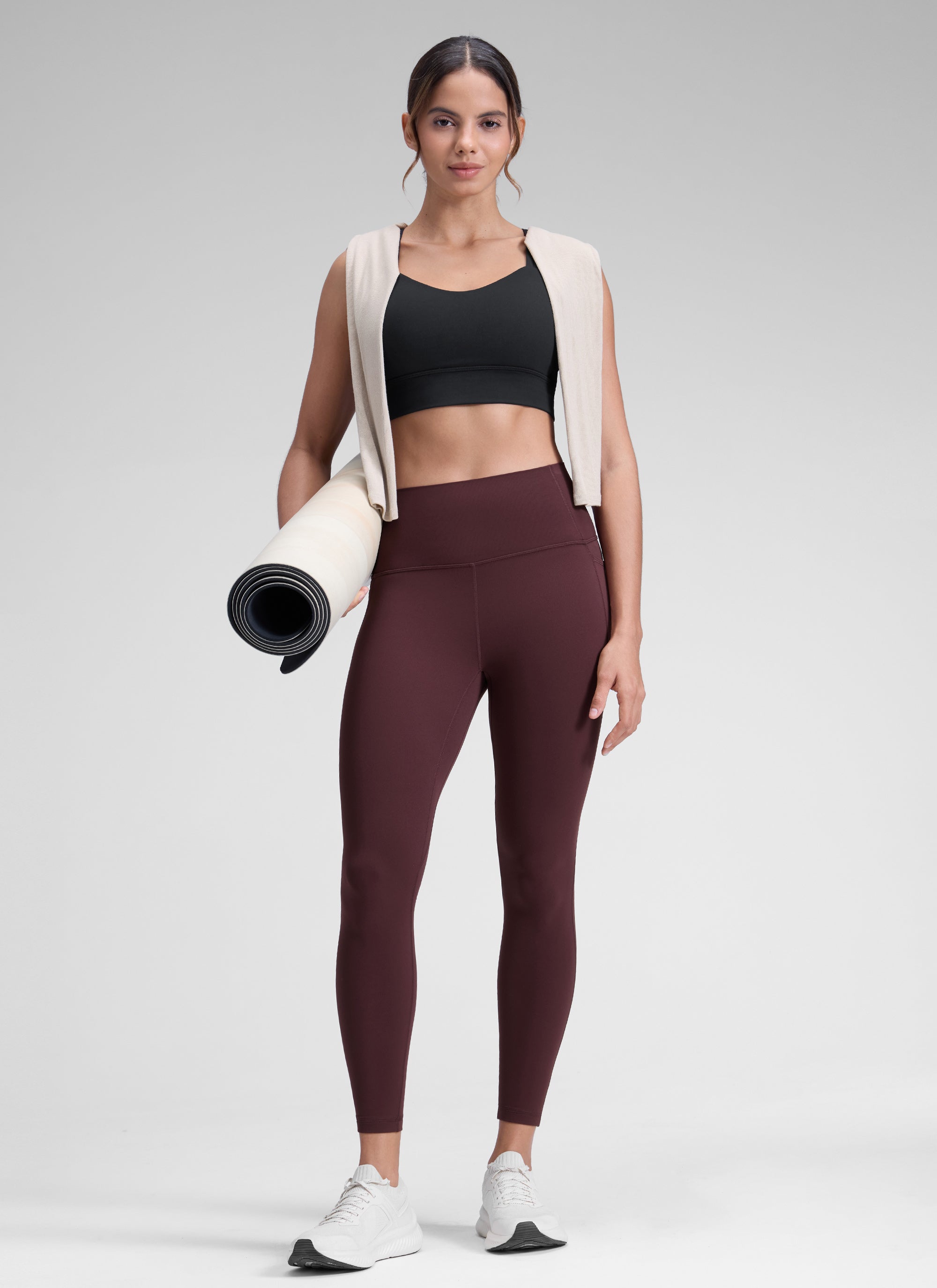 CRZ YOGA Butterluxe Legging con Bolsillos y Cintura Alta para Mujer Ciruela madura