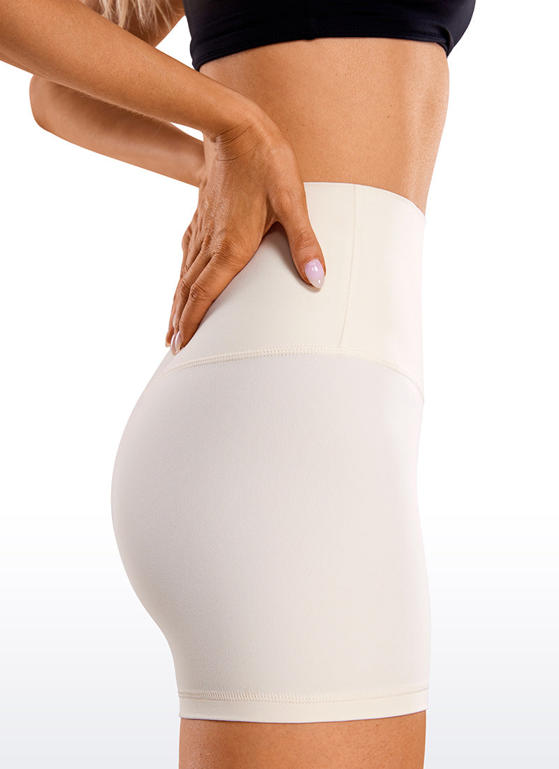 CRZ YOGA  Butterluxe Leggings Cortos con Cintura Alta de 4 Pulgadas Albaricoque blanco