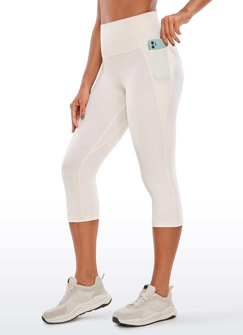 CRZ YOGA Butterluxe Leggings de Cintura Alta con Bolsillo para Mujer Albaricoque blanco