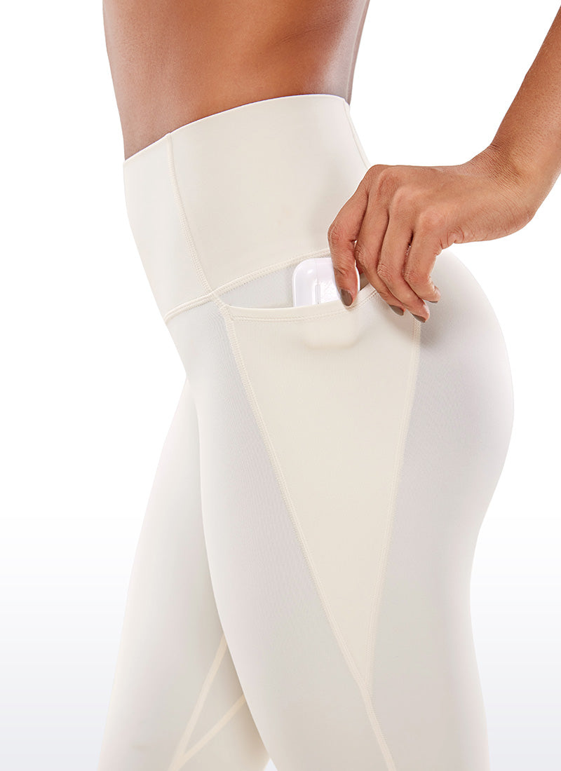 CRZ YOGA Butterluxe Leggings de Cintura Alta con Bolsillo para Mujer Albaricoque blanco