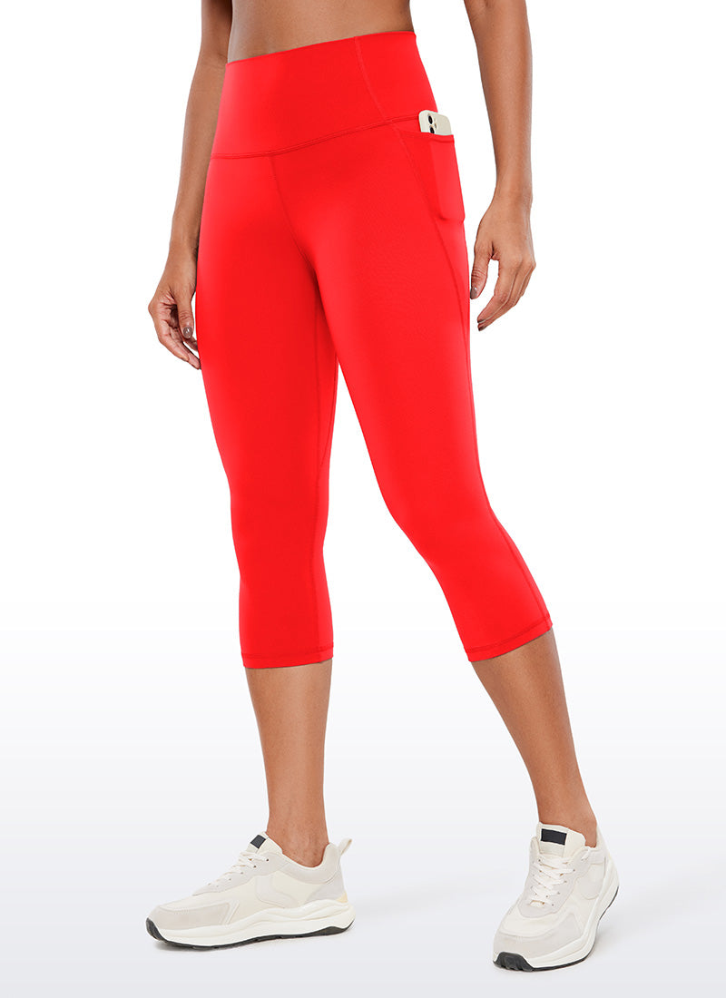 CRZ YOGA Butterluxe Leggings de Cintura Alta con Bolsillo para Mujer Rojo oscuro