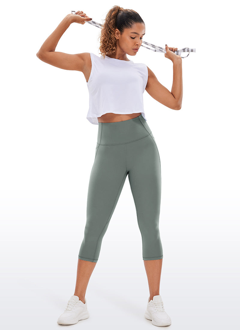 CRZ YOGA Butterluxe Leggings de Cintura Alta con Bolsillo para Mujer Salvia gris