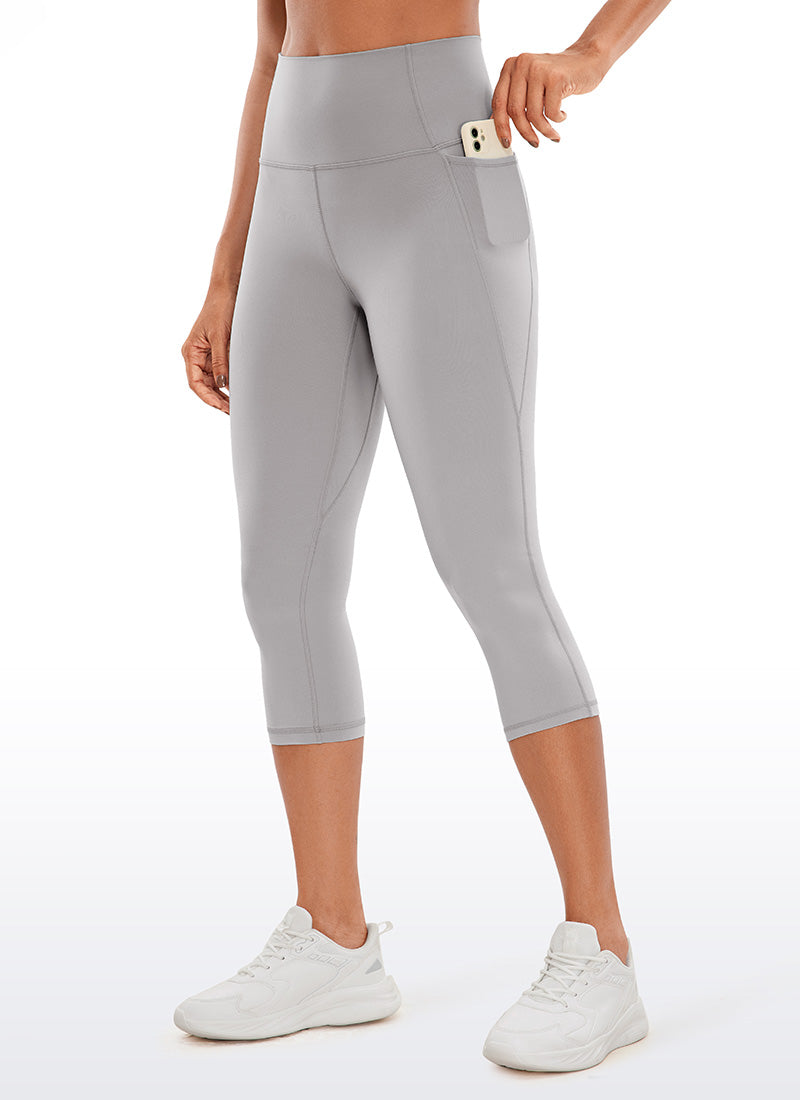 CRZ YOGA Butterluxe Leggings de Cintura Alta con Bolsillo para Mujer Gris Gaviota