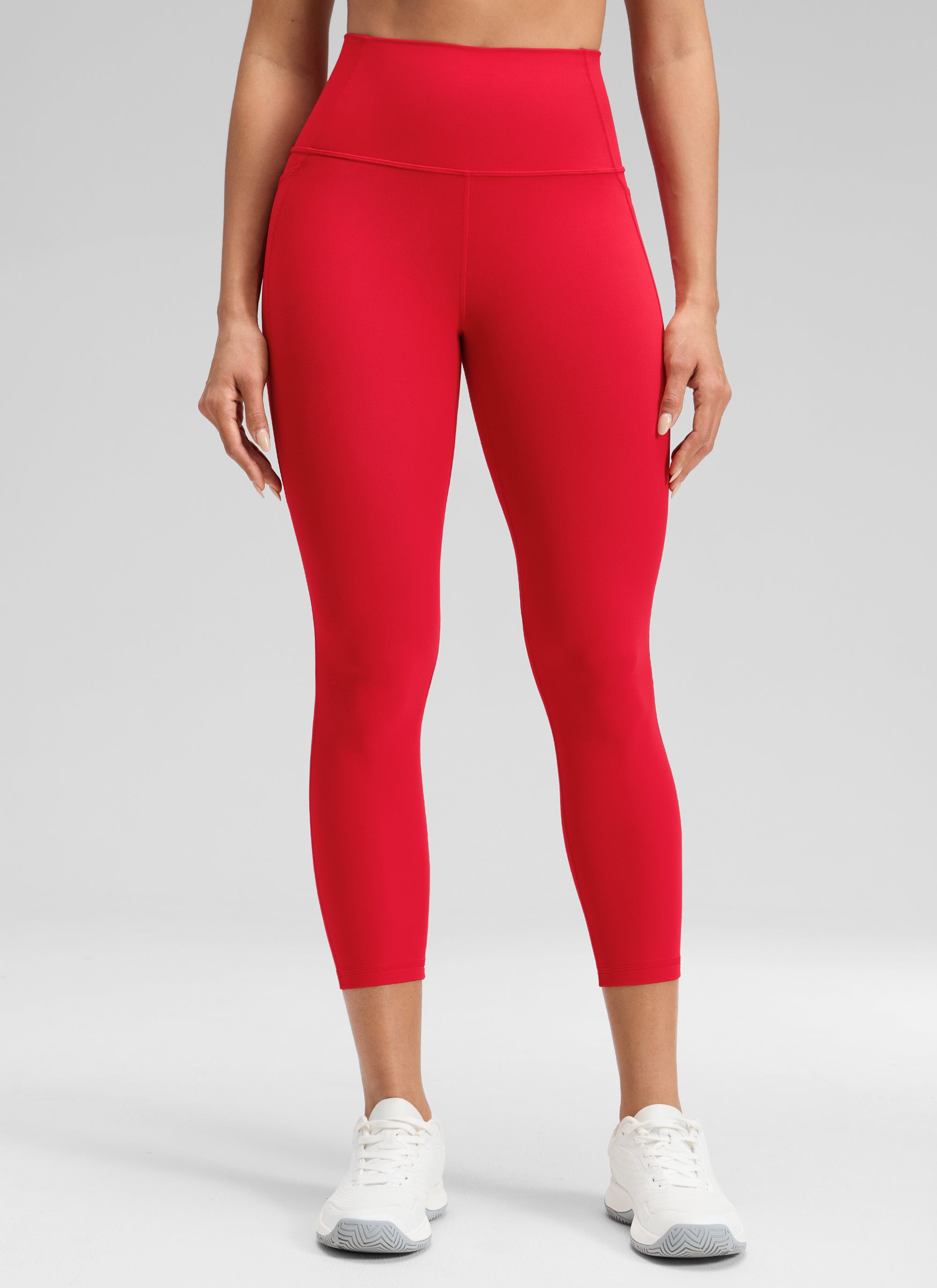 CRZ YOGA Butterluxe Leggings de Cintura Alta con Bolsillo para Mujer Rojo Aurora
