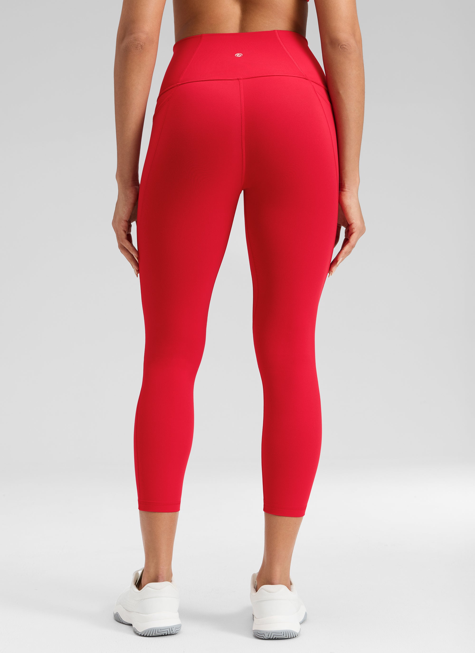 CRZ YOGA Butterluxe Leggings de Cintura Alta con Bolsillo para Mujer Rojo Aurora