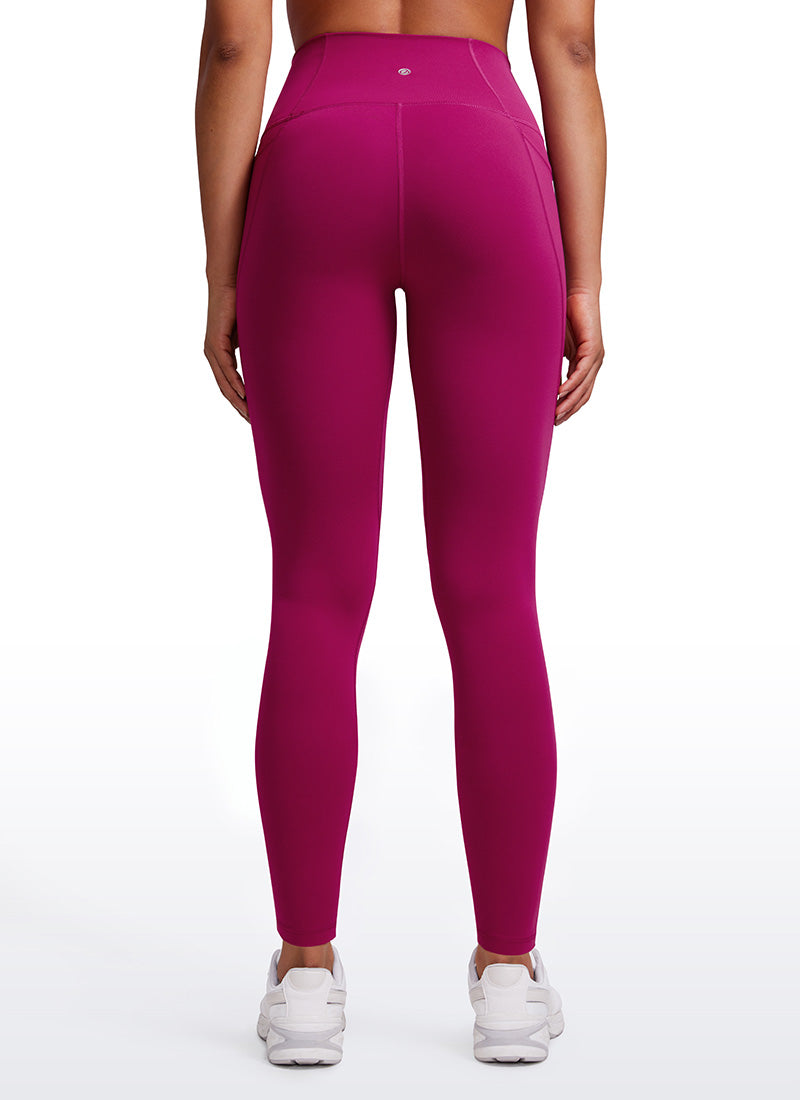 CRZ YOGA Mujer Leggings Deportivos con bolsillos de 28 Pulgadas Magenta Púrpura