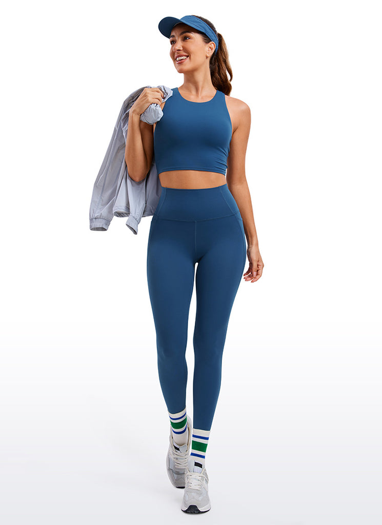 CRZ YOGA Butterluxe Leggings Deportivos con bolsillos de 28 Pulgadas para Mujer Verde Oliva